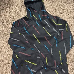 Under Armour Black Hoodie with Multicolor Logo